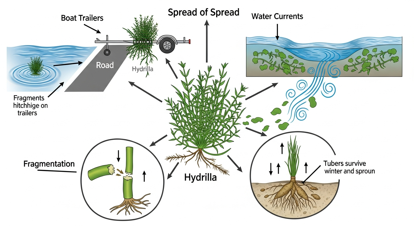 Hydrilla Spread Mechanisms