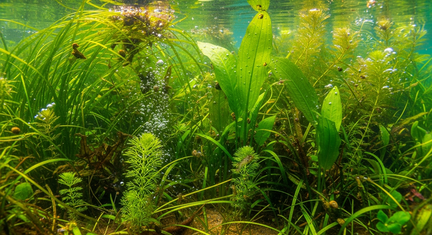 Various submerged aquatic weeds including hydrilla