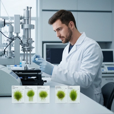 Scientist working in a lab with genetic analysis equipment